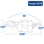 Fauteuil inclinable à double moteur, position infinie, massage thermique, mécanisme de mouvement robuste avec ports USB et poches latérales