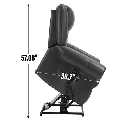 Fauteuil inclinable à double moteur, position infinie, massage thermique, mécanisme de mouvement robuste avec ports USB et poches latérales