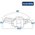 Fauteuil inclinable électrique à double moteur, position infinie, mécanisme de mouvement robuste avec massage et chauffage, deux porte-gobelets