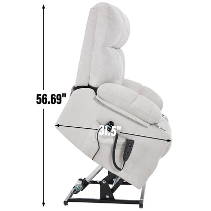 Fauteuil inclinable électrique à double moteur, position infinie, mécanisme de mouvement robuste avec massage et chauffage, deux porte-gobelets