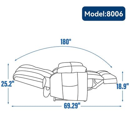 Fauteuil inclinable électrique à double moteur, position infinie, mécanisme de mouvement robuste avec massage et chauffage, deux porte-gobelets