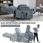 Fauteuil inclinable électrique à double moteur, position infinie, mécanisme de mouvement robuste avec massage et chauffage, deux porte-gobelets