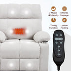 Fauteuil inclinable électrique à double moteur, position infinie, mécanisme de mouvement robuste avec massage et chauffage, deux porte-gobelets