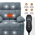 Fauteuil inclinable électrique à double moteur, position infinie, mécanisme de mouvement robuste avec massage et chauffage, deux porte-gobelets
