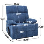 Fauteuil inclinable électrique à double moteur, position infinie, mécanisme de mouvement robuste avec massage et chauffage, deux porte-gobelets