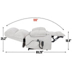 Fauteuil inclinable électrique à double moteur, position infinie, mécanisme de mouvement robuste avec massage et chauffage, deux porte-gobelets