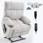 Fauteuil inclinable électrique à double moteur, position infinie, mécanisme de mouvement robuste avec massage et chauffage, deux porte-gobelets