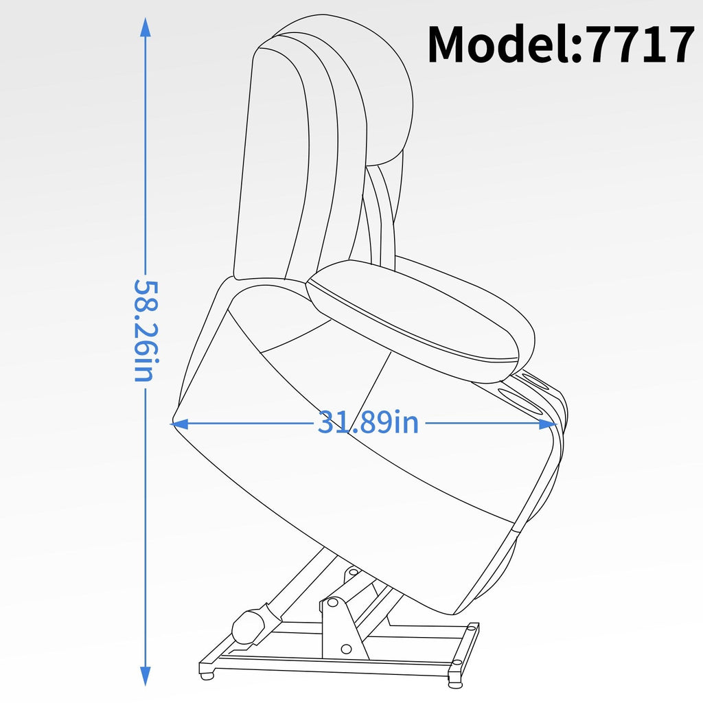 Fauteuil inclinable électrique à double moteur, position infinie, mécanisme de mouvement robuste avec massage et chauffage lombaire, porte-gobelets