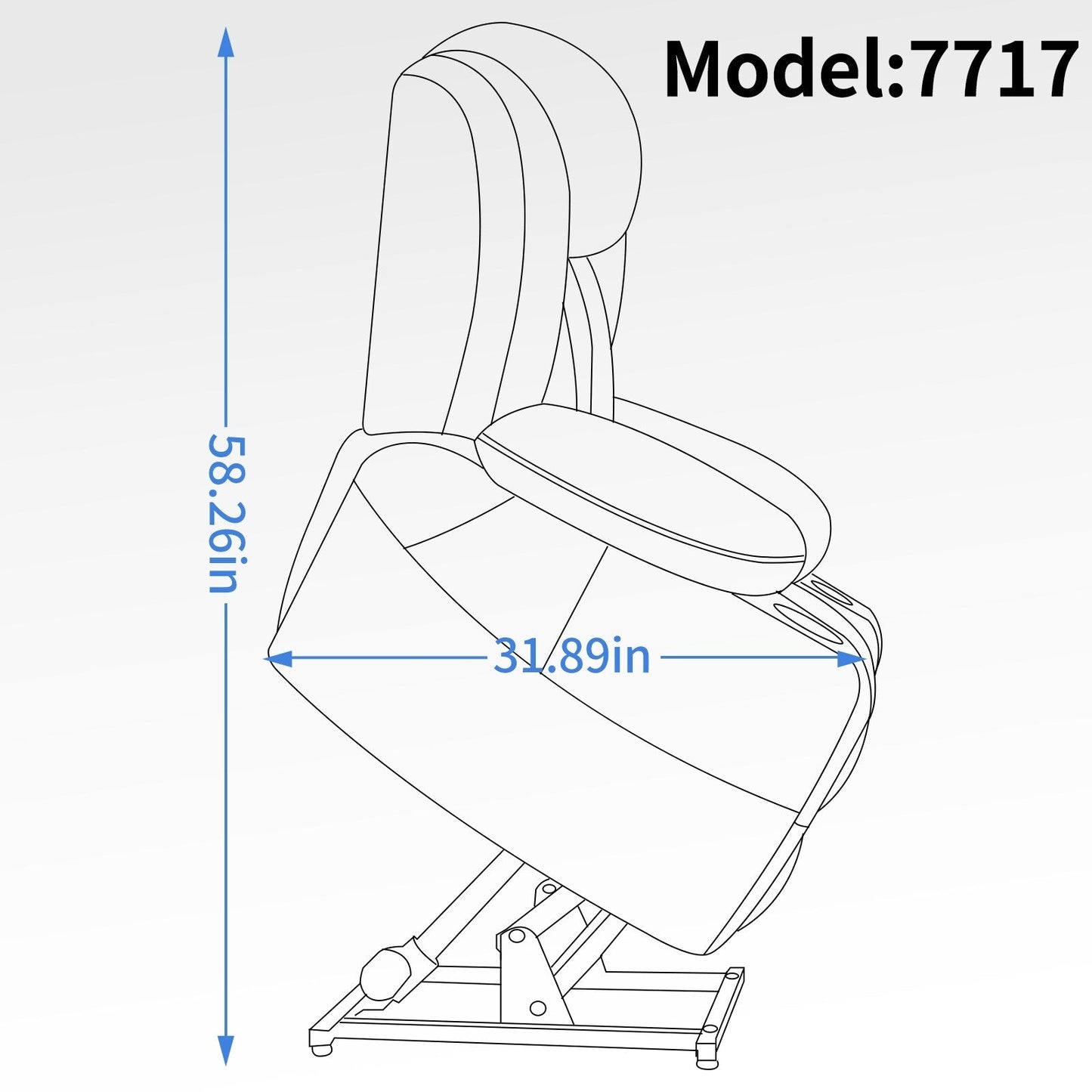 Fauteuil inclinable électrique à double moteur, position infinie, mécanisme de mouvement robuste avec massage et chauffage lombaire, porte-gobelets
