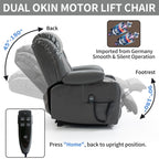 Fauteuil inclinable électrique à double moteur, position infinie, mécanisme de mouvement robuste avec massage et chauffage lombaire, porte-gobelets