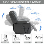 Fauteuil inclinable électrique à double moteur, position infinie, mécanisme de mouvement robuste avec massage et chauffage lombaire, porte-gobelets