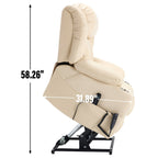Fauteuil inclinable électrique à double moteur, position infinie, mécanisme de mouvement robuste avec massage et chauffage lombaire, porte-gobelets