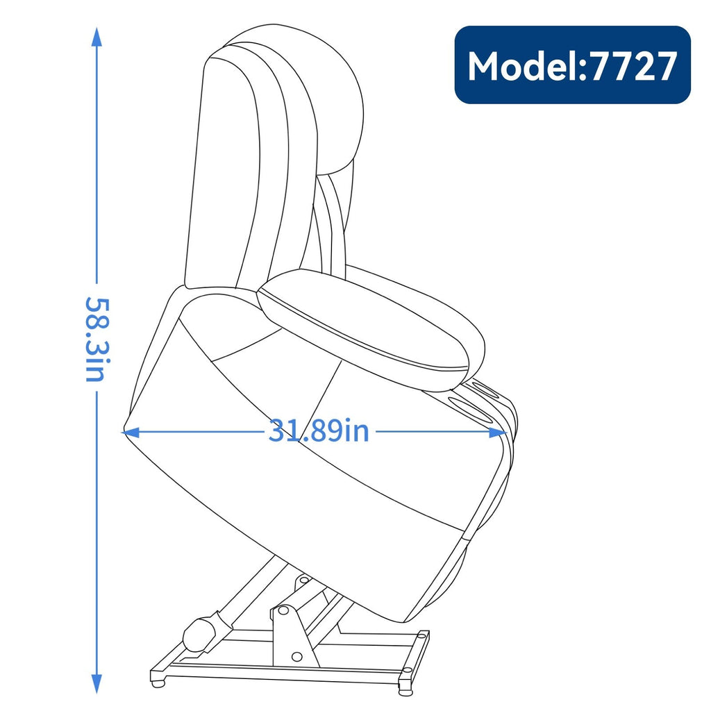 Fauteuil inclinable électrique à double moteur, position infinie, mécanisme de mouvement robuste avec massage et chauffage lombaire, porte-gobelets