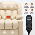 Fauteuil inclinable électrique à double moteur, position infinie, mécanisme de mouvement robuste avec massage et chauffage lombaire, porte-gobelets