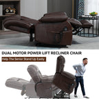 Fauteuil inclinable électrique à double moteur, position infinie, avec massage par vibration à 8 points et chauffage lombaire