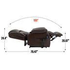 Fauteuil inclinable électrique à double moteur, position infinie, avec massage par vibration à 8 points et chauffage lombaire