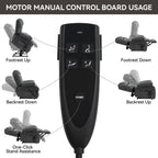 Fauteuil inclinable électrique à double moteur, position infinie, avec massage par vibration à 8 points et chauffage lombaire