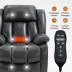 Fauteuil inclinable électrique à double moteur, position infinie, avec massage par vibration à 8 points et chauffage lombaire