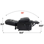 Fauteuil inclinable électrique à double moteur, position infinie, avec massage par vibration à 8 points et chauffage lombaire