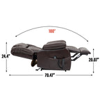 Fauteuil inclinable électrique à double moteur, position infinie, avec massage par vibration à 8 points et chauffage lombaire