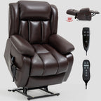 Fauteuil inclinable électrique à double moteur, position infinie, avec massage par vibration à 8 points et chauffage lombaire