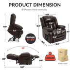 Fauteuil inclinable électrique à double moteur, position infinie, avec massage par vibration à 8 points et chauffage lombaire