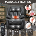 Fauteuil inclinable électrique à double moteur, position infinie, avec massage par vibration à 8 points et chauffage lombaire