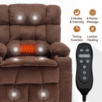 Fauteuil inclinable électrique à double moteur et position infinie, mécanisme de mouvement robuste avec chauffage lombaire, porte-gobelets et poches latérales