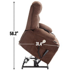 Fauteuil inclinable électrique à double moteur et position infinie, mécanisme de mouvement robuste avec chauffage lombaire, porte-gobelets et poches latérales