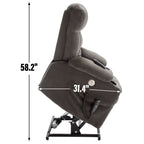 Fauteuil inclinable électrique à double moteur et position infinie, mécanisme de mouvement robuste avec chauffage lombaire, porte-gobelets et poches latérales