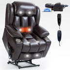 Fauteuil inclinable électrique Leatherair à double moteur, position infinie, jusqu'à 350 lb, mécanisme de mouvement robuste