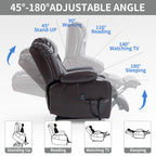 Fauteuil inclinable électrique Leatherair à double moteur, position infinie, jusqu'à 350 lb, mécanisme de mouvement robuste