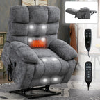 Fauteuil inclinable électrique à double moteur avec chauffage et massage, position infinie et télécommande, capacité jusqu'à 350 lb