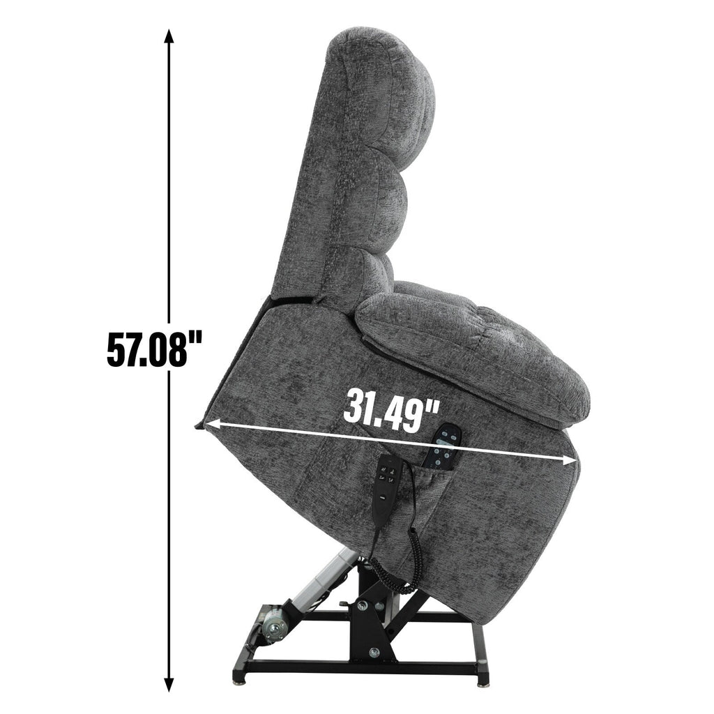 Fauteuil inclinable électrique à double moteur avec chauffage et massage, position infinie et télécommande, capacité jusqu'à 350 lb