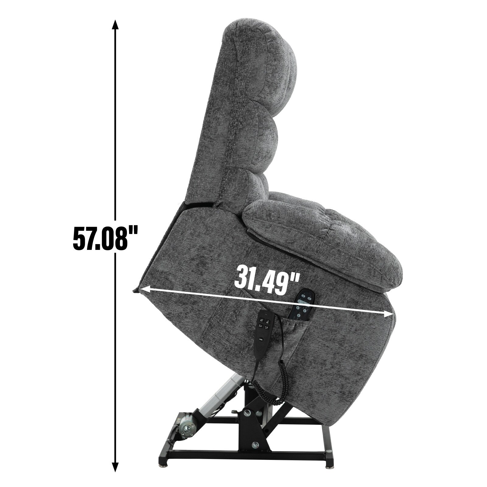 Fauteuil inclinable électrique à double moteur avec chauffage et massage, position infinie et télécommande, capacité jusqu'à 350 lb