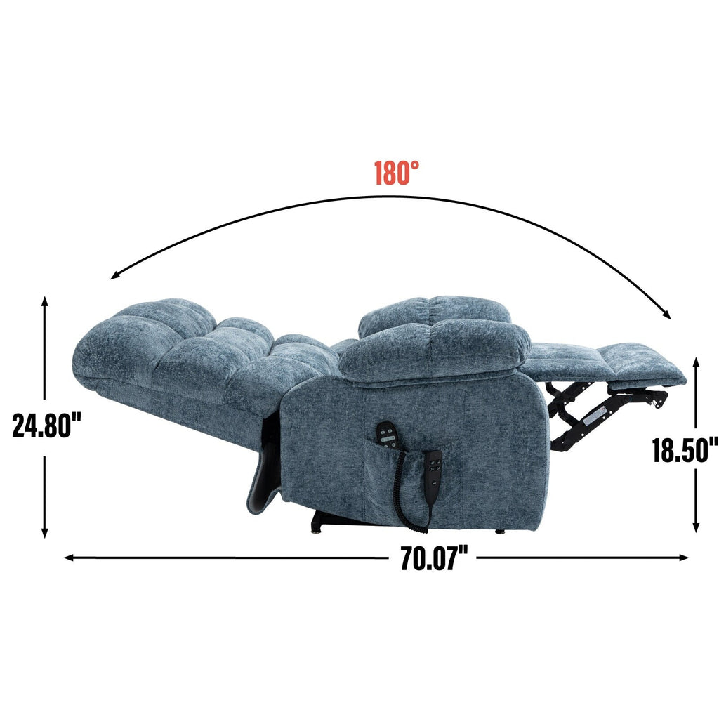 Fauteuil inclinable électrique à double moteur avec chauffage et massage, position infinie et télécommande, capacité jusqu'à 350 lb
