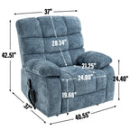Fauteuil inclinable électrique à double moteur avec chauffage et massage, position infinie et télécommande, capacité jusqu'à 350 lb