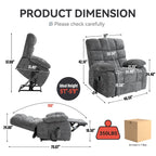 Fauteuil inclinable électrique à double moteur avec chauffage et massage, position infinie et télécommande, capacité jusqu'à 350 lb