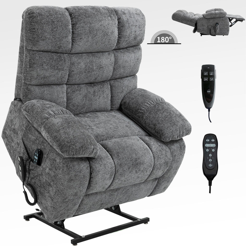 Fauteuil inclinable électrique à double moteur avec chauffage et massage, position infinie et télécommande, capacité jusqu'à 350 lb