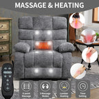 Fauteuil inclinable électrique à double moteur avec chauffage et massage, position infinie et télécommande, capacité jusqu'à 350 lb
