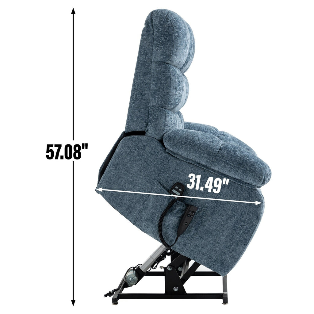 Fauteuil inclinable électrique à double moteur avec chauffage et massage, position infinie et télécommande, capacité jusqu'à 350 lb