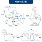 Fauteuil inclinable électrique à double moteur avec chauffage et massage, position infinie et télécommande, capacité jusqu'à 350 lb