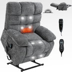 Fauteuil inclinable électrique à double moteur avec chauffage et massage, position infinie et télécommande, capacité jusqu'à 350 lb