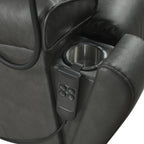 Fauteuil inclinable électrique à double moteur avec massage, chauffage lombaire, poches latérales, support de téléphone réglable et porte-gobelets