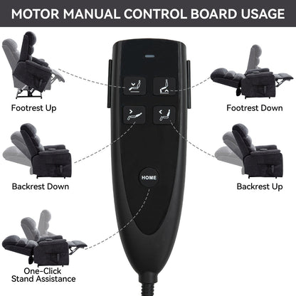 Fauteuil inclinable électrique à double moteur, avec chauffage et massage, capacité de 158 kg, positions infinies, télécommande électrique, poches latérales