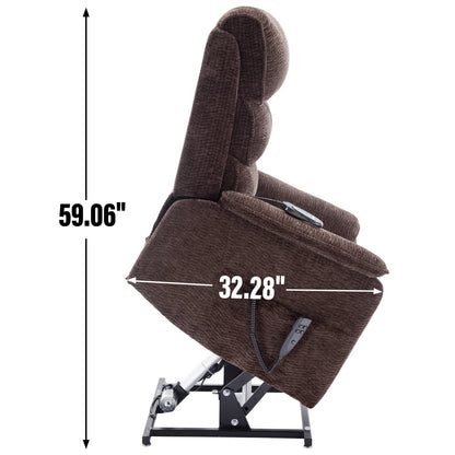 Fauteuil inclinable électrique à double moteur, avec chauffage et massage, capacité de 158 kg, positions infinies, télécommande électrique, poches latérales