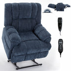Fauteuil inclinable à double moteur avec relevage électrique et massage thermique, 158 kg, robuste