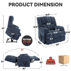 Fauteuil inclinable à double moteur avec relevage électrique et massage thermique, 158 kg, robuste