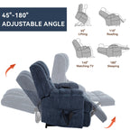 Fauteuil inclinable à double moteur avec relevage électrique et massage thermique, 158 kg, robuste