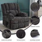 Fauteuil inclinable à double moteur avec relevage électrique et massage thermique, 158 kg, robuste
